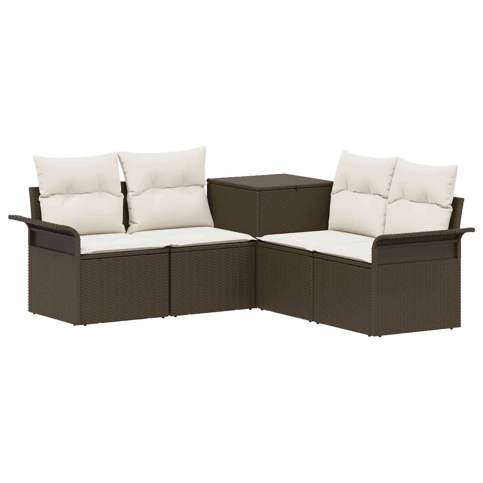 Set di divani 5 pz Marrone e Bianco Crema | homemem39