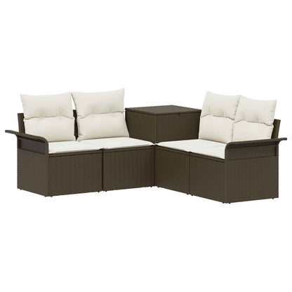Set di divani 5 pz Marrone e Bianco Crema | homemem39