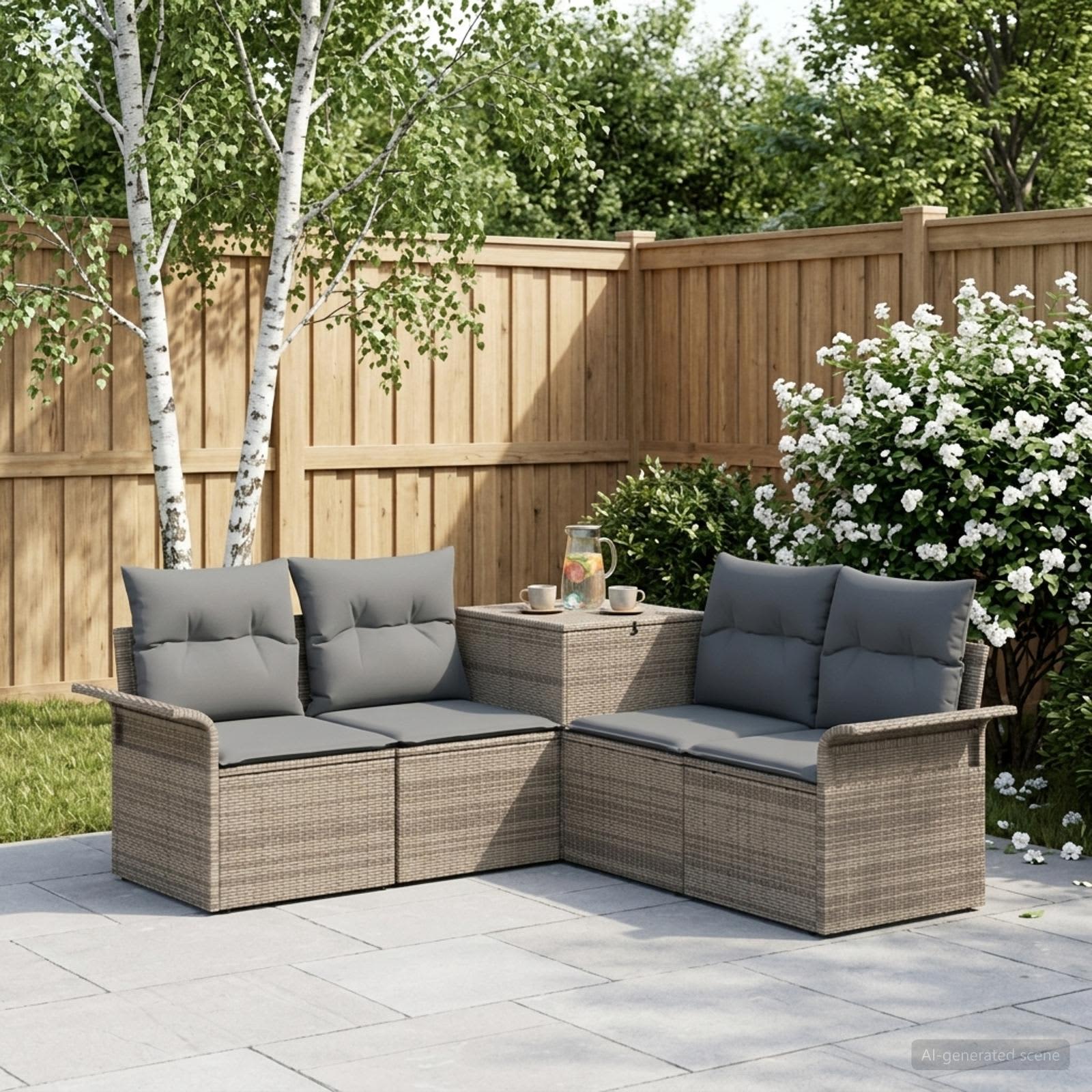 Set di divani 5 pz Grigio e Grigio Scuro | homemem39