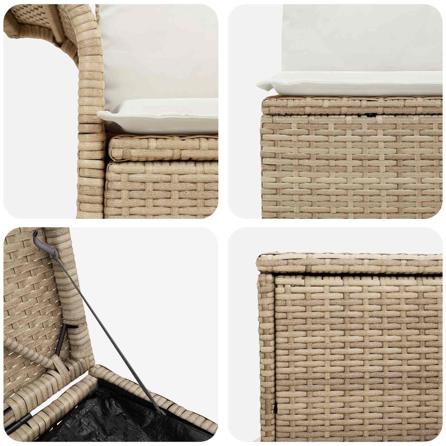 Set di divani 5 pz Beige e Bianco Crema | homemem39