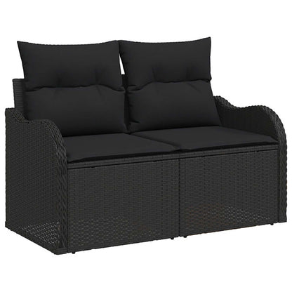 Set di divani 5 pz Nero Rattan sintetico e Acciaio | homemem39