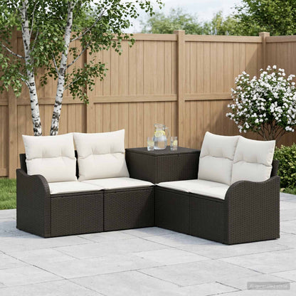 Set di divani 5 pz Nero e Bianco Crema | homemem39