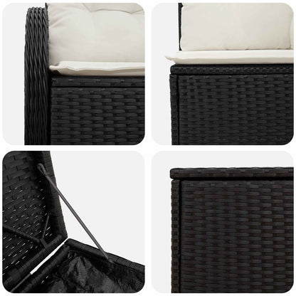 Set di divani 5 pz Nero e Bianco Crema | homemem39