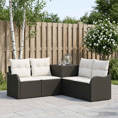 Set di divani 5 pz Nero e Bianco Crema | homemem39