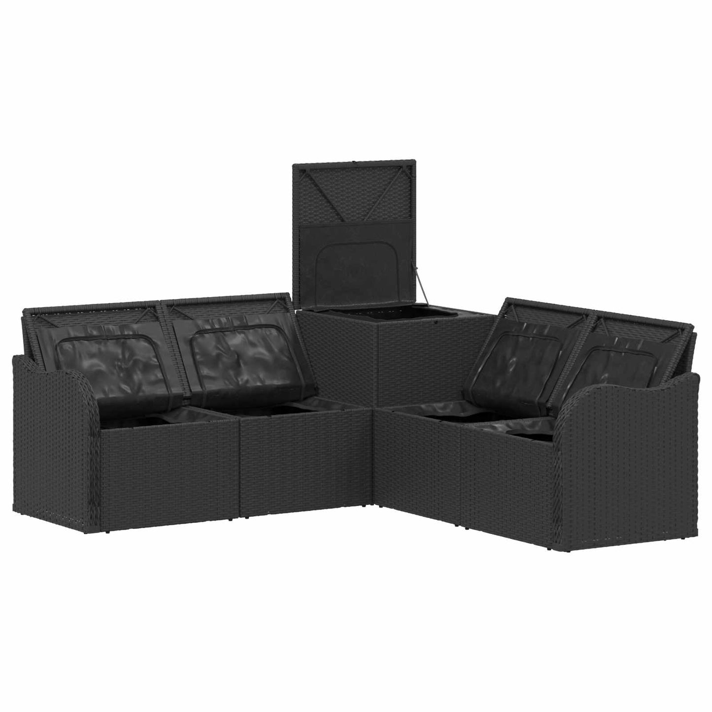 Set di divani 5 pz Nero e Bianco Crema | homemem39