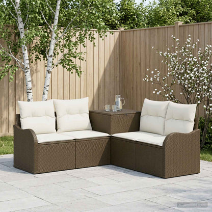 Set di divani 5 pz Marrone e Bianco Crema | homemem39