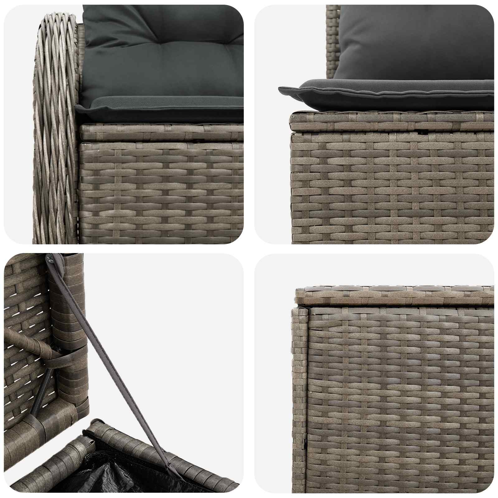 Set di divani 5 pz Grigio e Grigio Scuro | homemem39