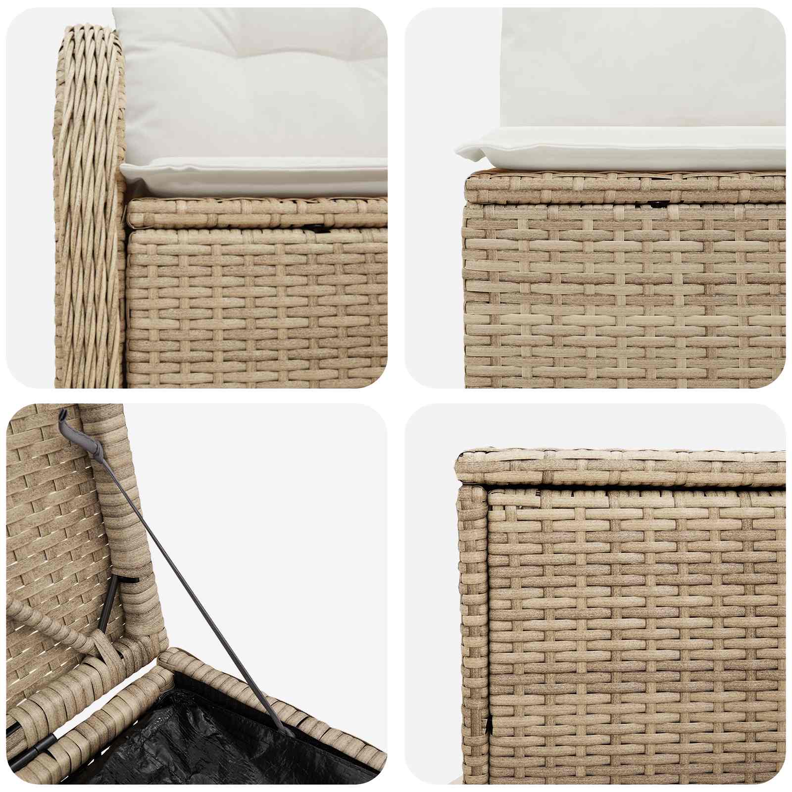 Set di divani 5 pz Beige e Bianco Crema | homemem39