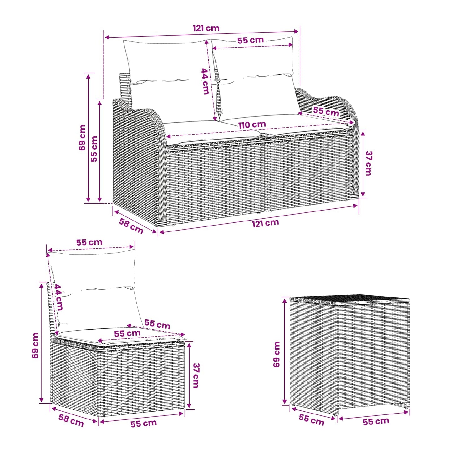 Set di divani 5 pz Beige e Grigio Chiaro | homemem39