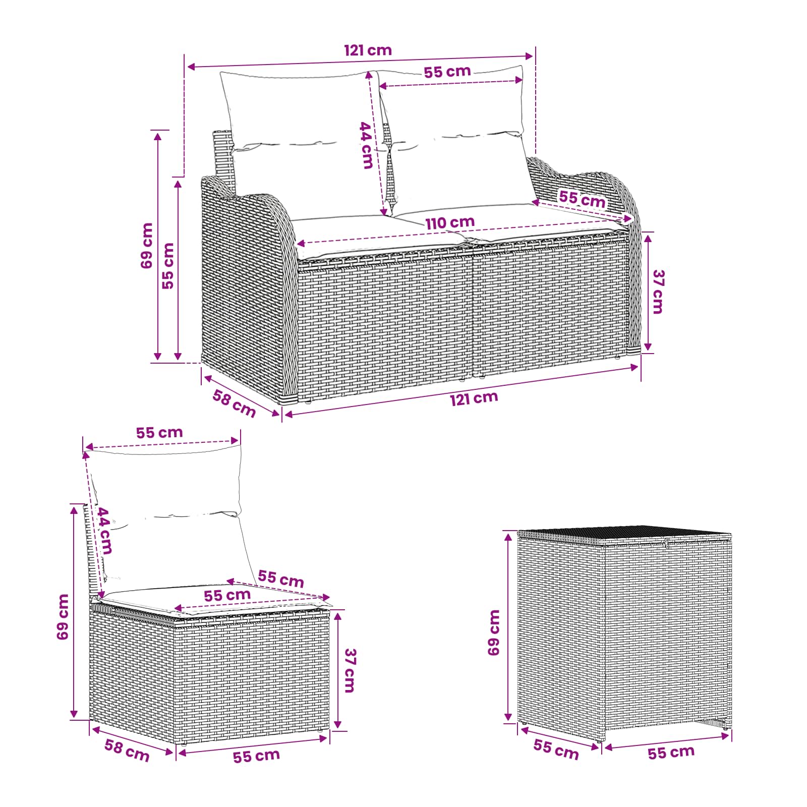 Set di divani 5 pz Beige e Grigio Chiaro | homemem39