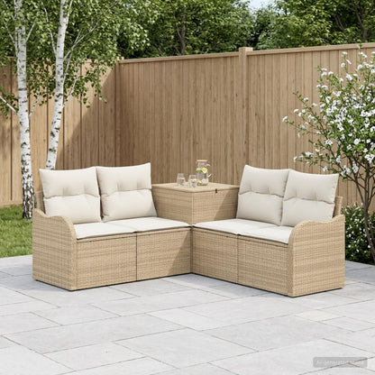 Set di divani 5 pz Beige e Bianco Crema | homemem39