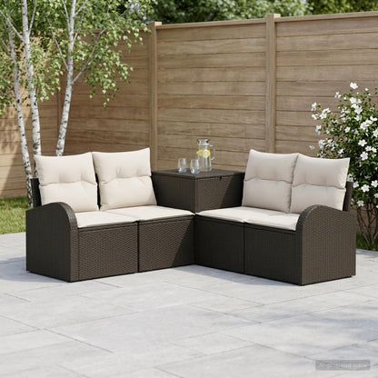 Set di divani 5 pz Nero e Bianco Crema | homemem39