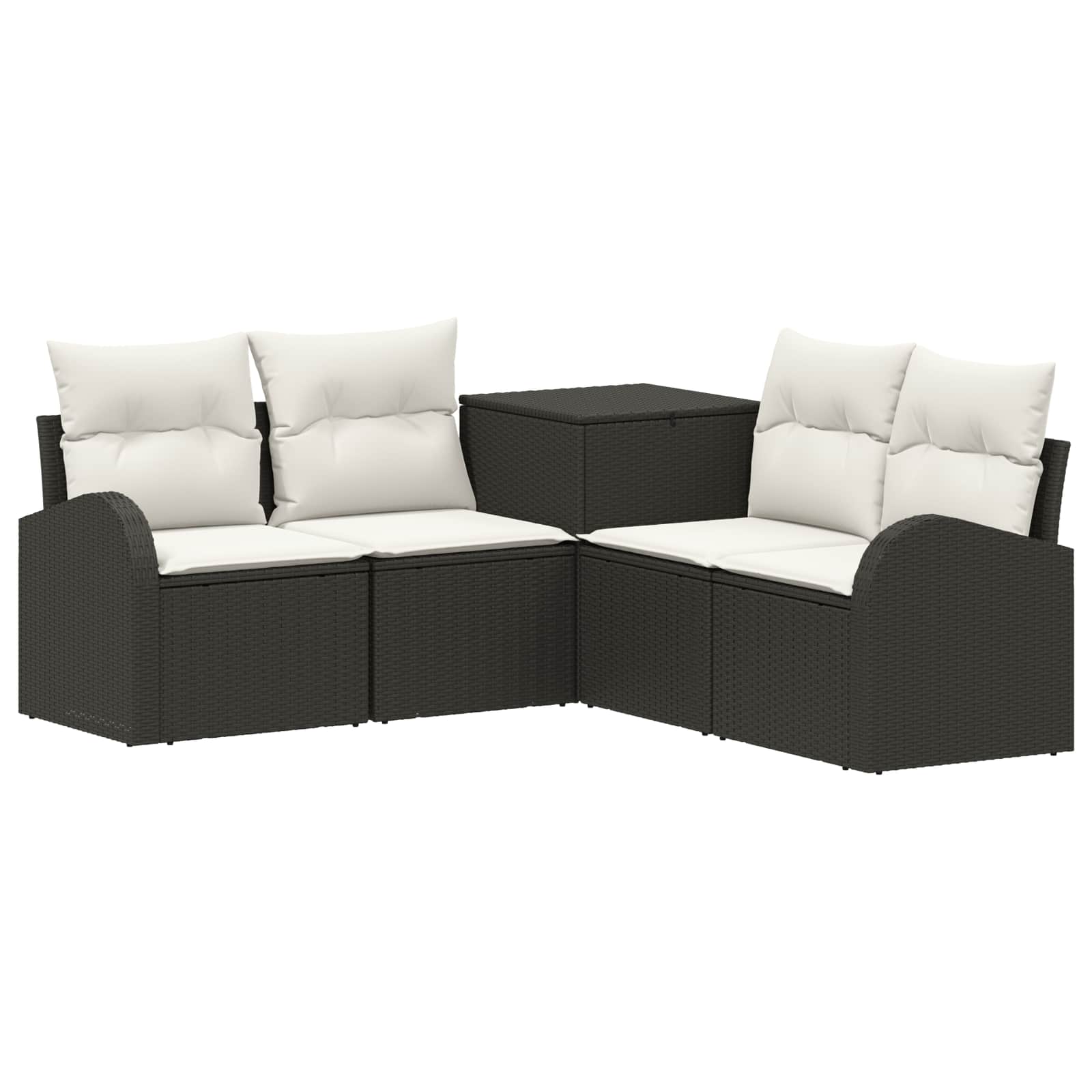 Set di divani 5 pz Nero e Bianco Crema | homemem39