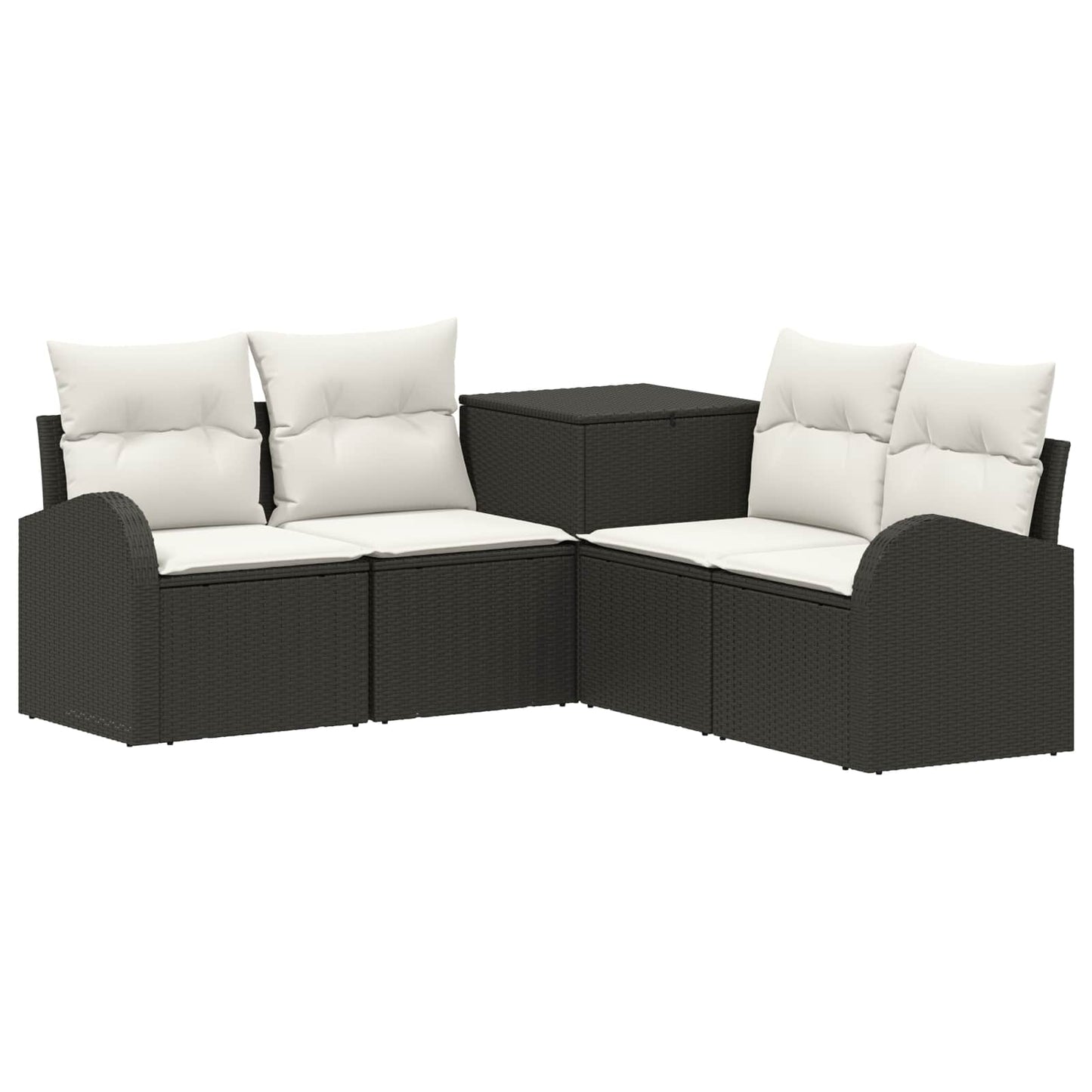 Set di divani 5 pz Nero e Bianco Crema | homemem39