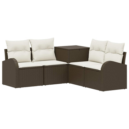 Set di divani 5 pz Marrone e Bianco Crema | homemem39