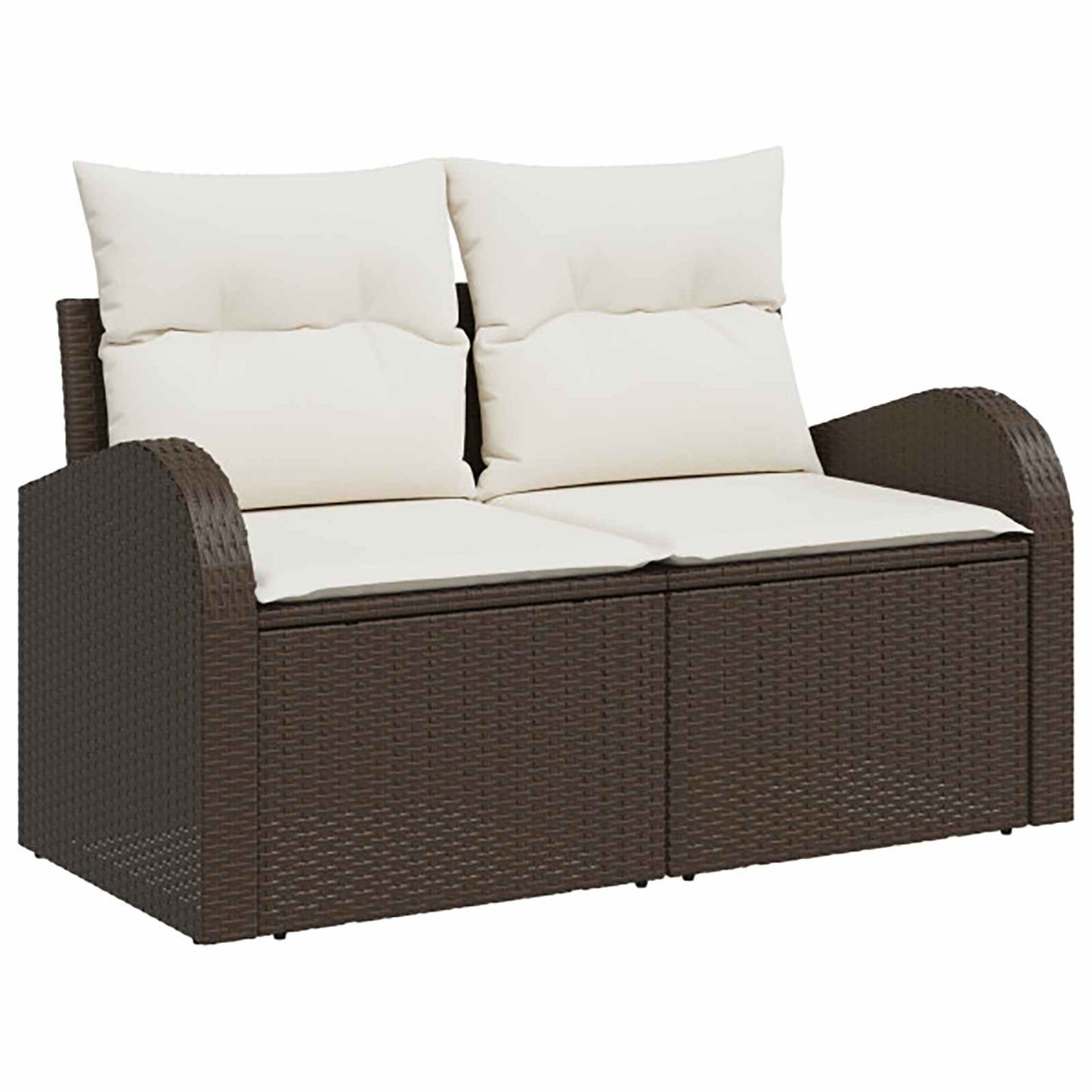 Set di divani 5 pz Marrone e Bianco Crema | homemem39