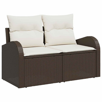 Set di divani 5 pz Marrone e Bianco Crema | homemem39