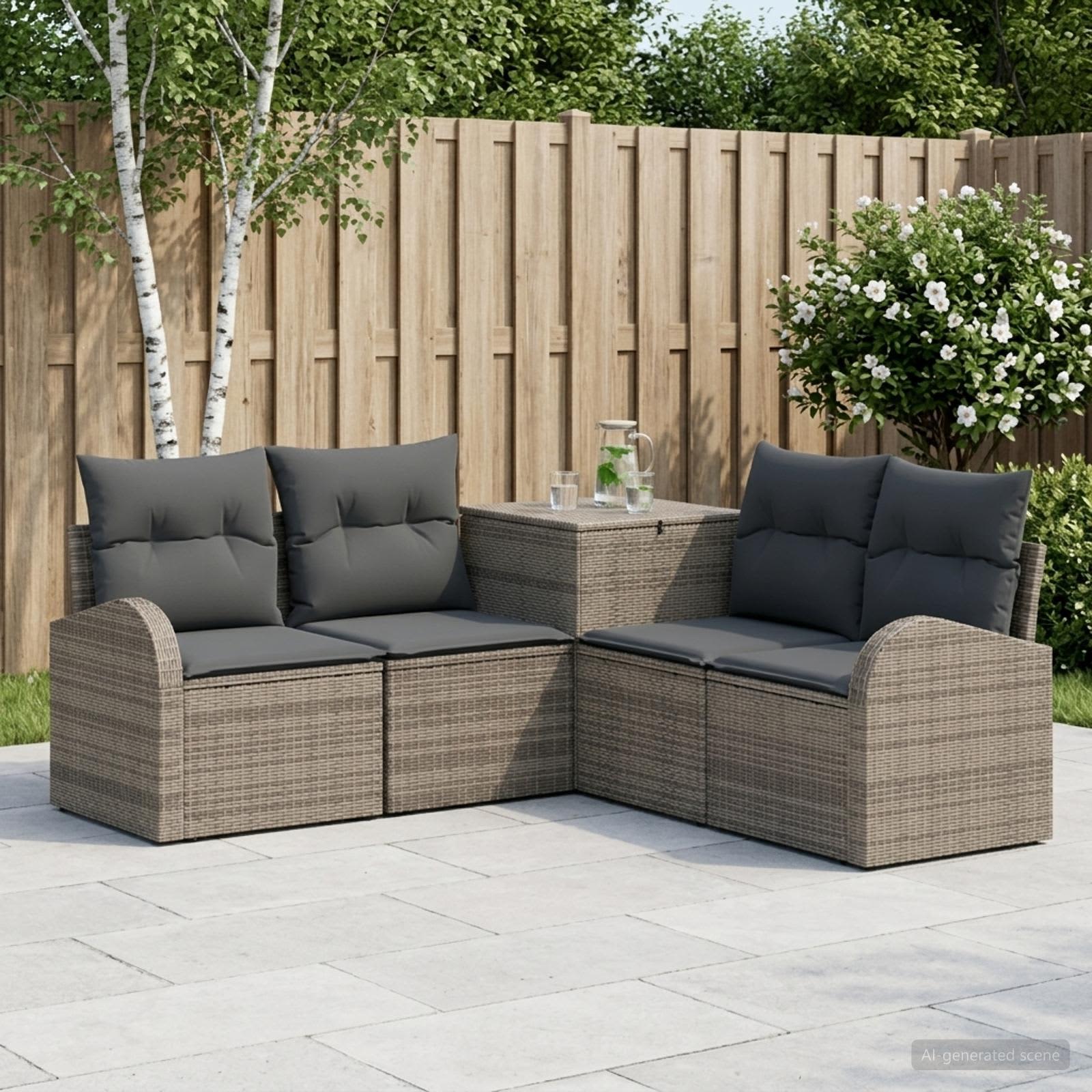 Set di divani 5 pz Grigio e Grigio Scuro | homemem39