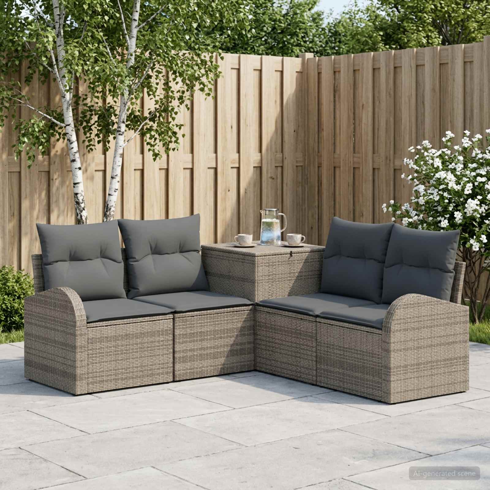 Set di divani 5 pz Grigio e Grigio Scuro | homemem39