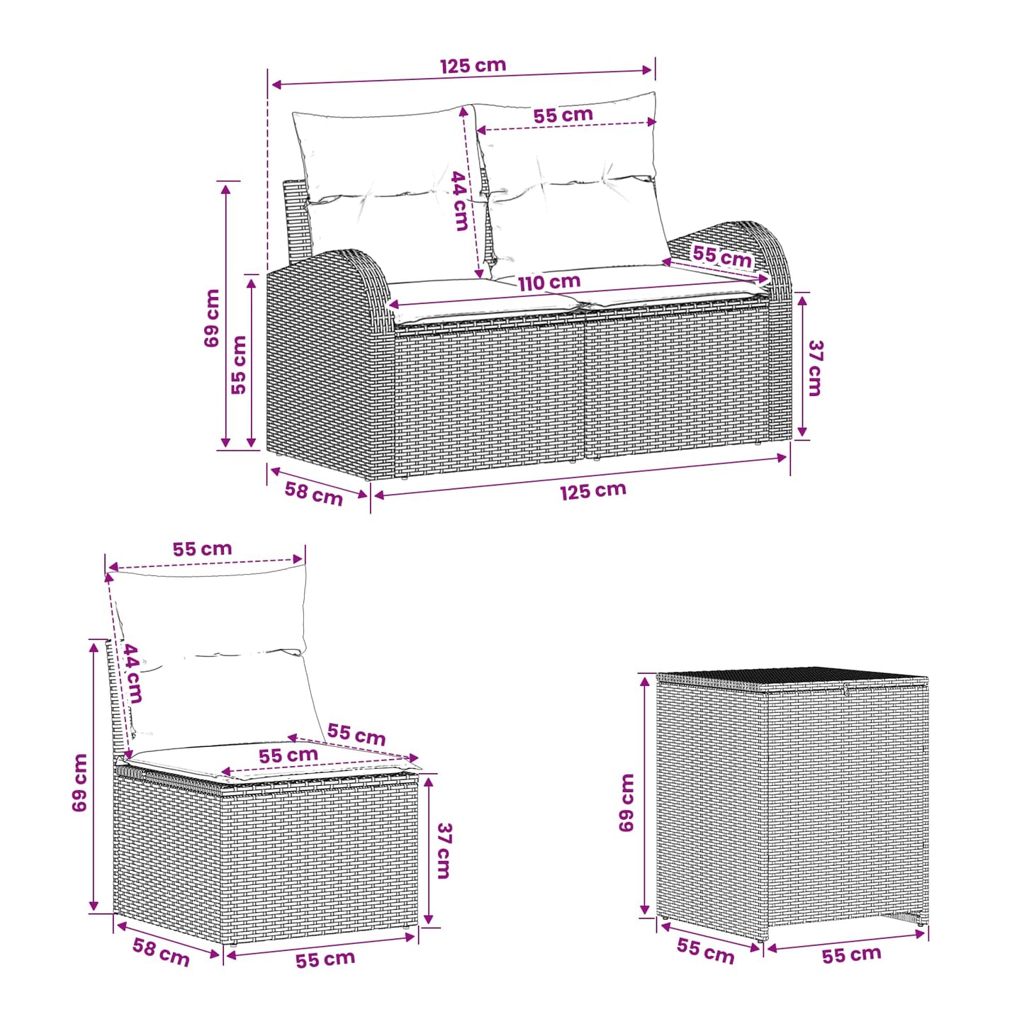 Set di divani 5 pz Beige e Grigio Chiaro | homemem39