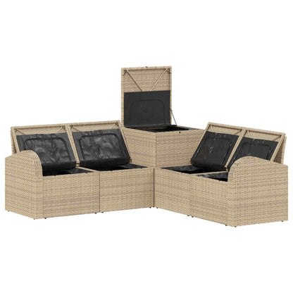 Set di divani 5 pz Beige e Bianco Crema | homemem39