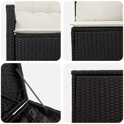 Set di divani 5 pz Nero e Bianco Crema | homemem39