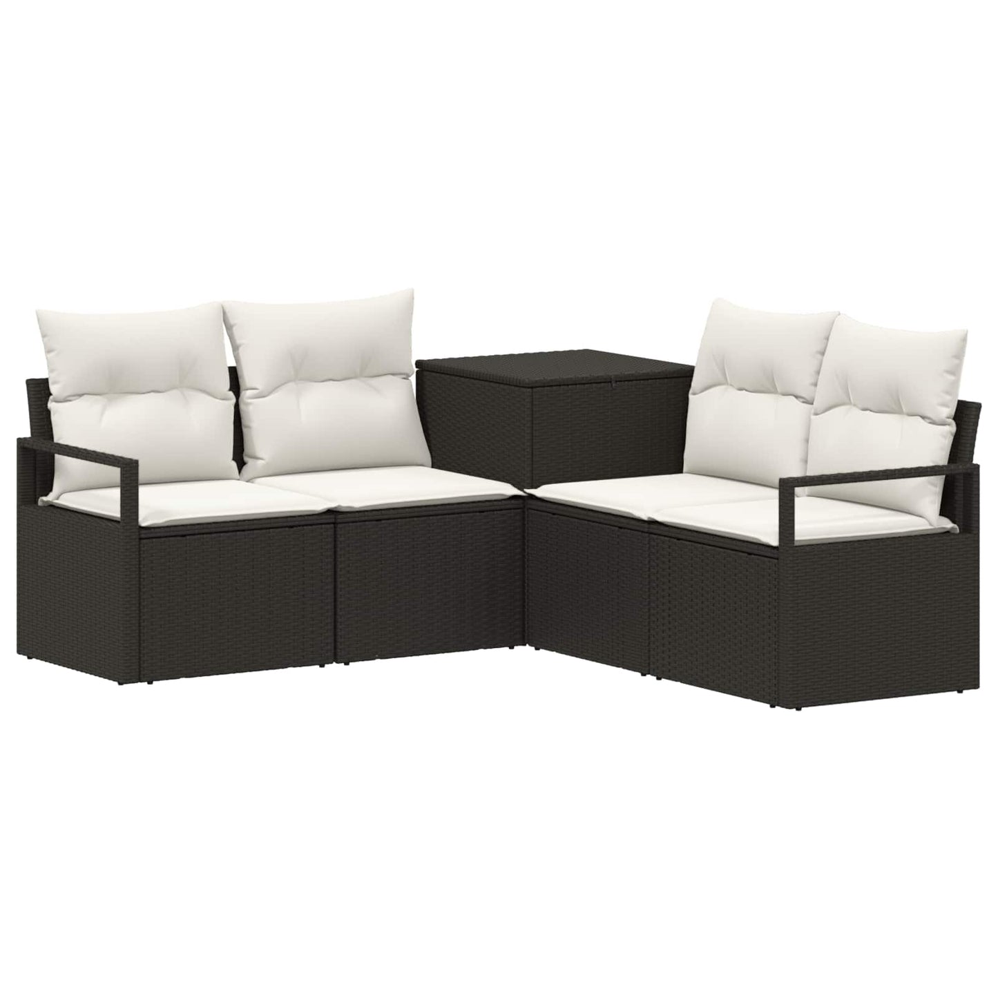 Set di divani 5 pz Nero e Bianco Crema