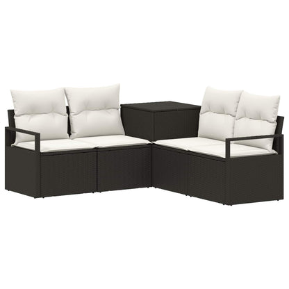 Set di divani 5 pz Nero e Bianco Crema