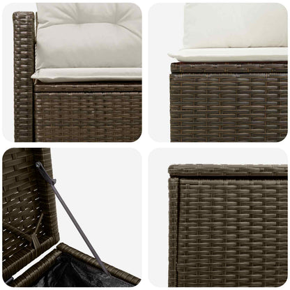 Set di divani 5 pz Marrone e Bianco Crema | homemem39