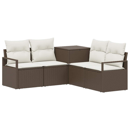 Set di divani 5 pz Marrone e Bianco Crema