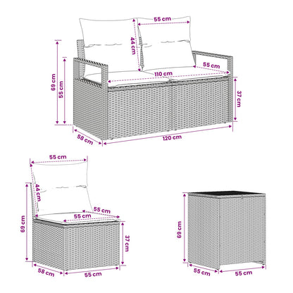 Set di divani 5 pz Marrone e Bianco Crema | homemem39