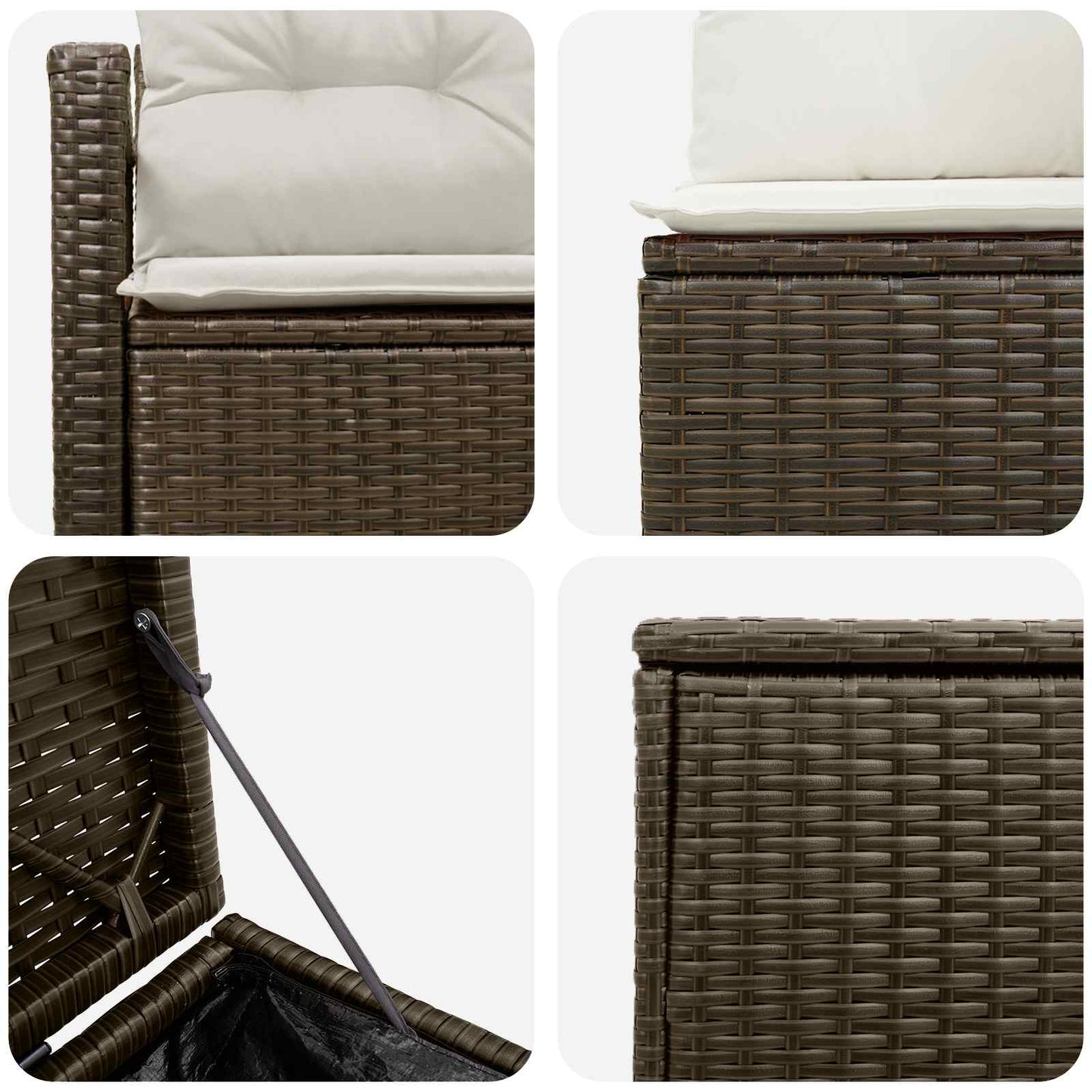 Set di divani 5 pz Marrone e Bianco Crema | homemem39