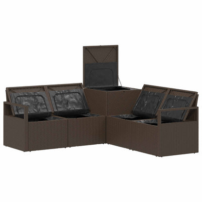 Set di divani 5 pz Marrone e Bianco Crema | homemem39