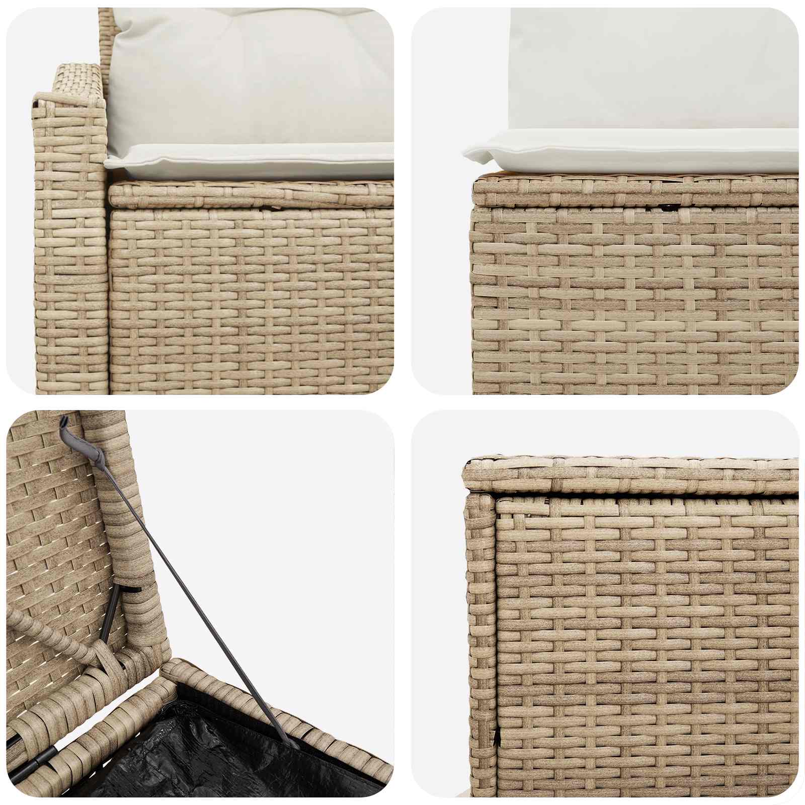 Set di divani 5 pz Beige e Bianco Crema | homemem39