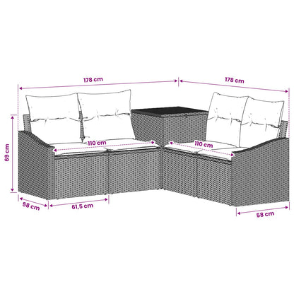 Set di divani 5 pz Beige e Bianco Crema | homemem39