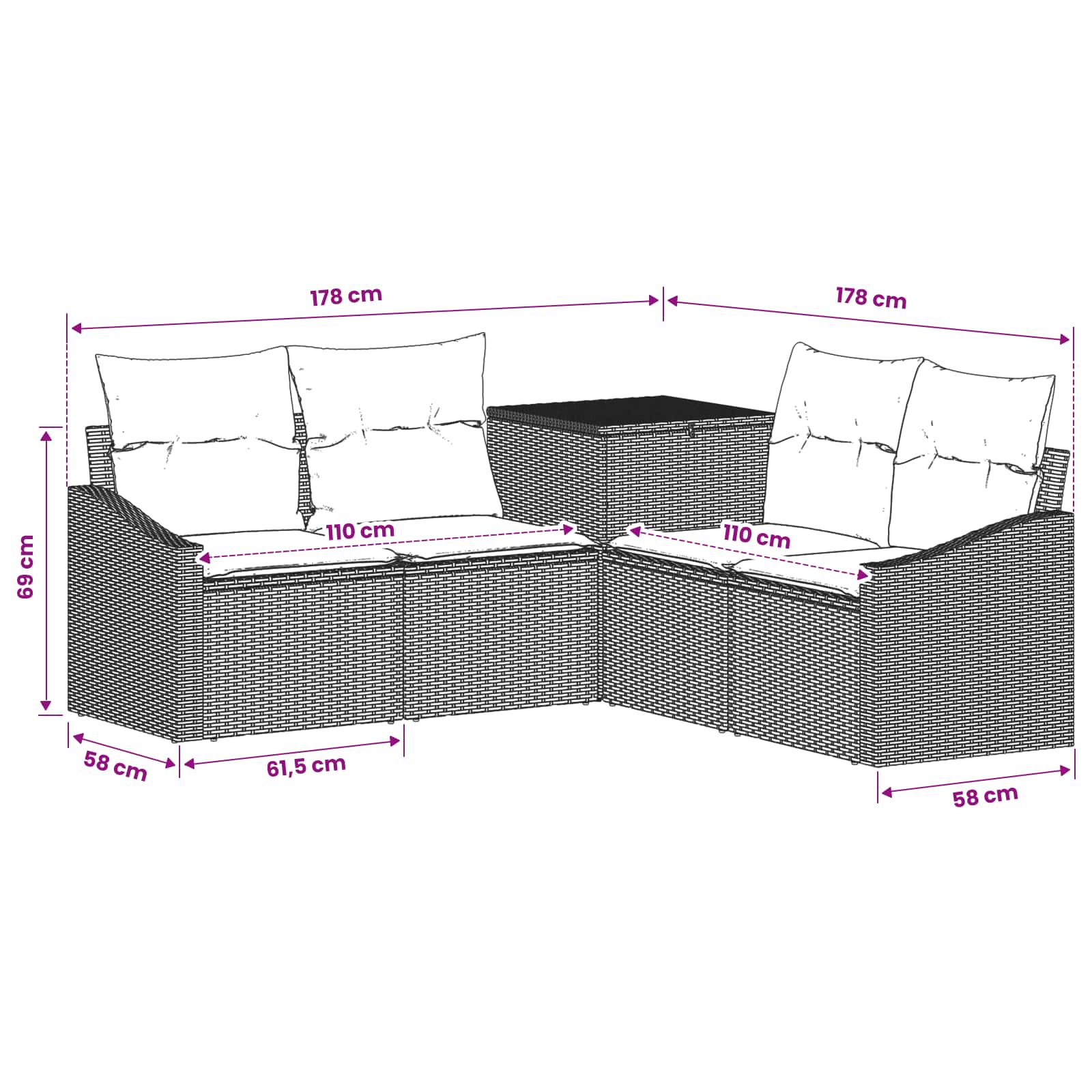 Set di divani 5 pz Beige e Grigio Chiaro | homemem39