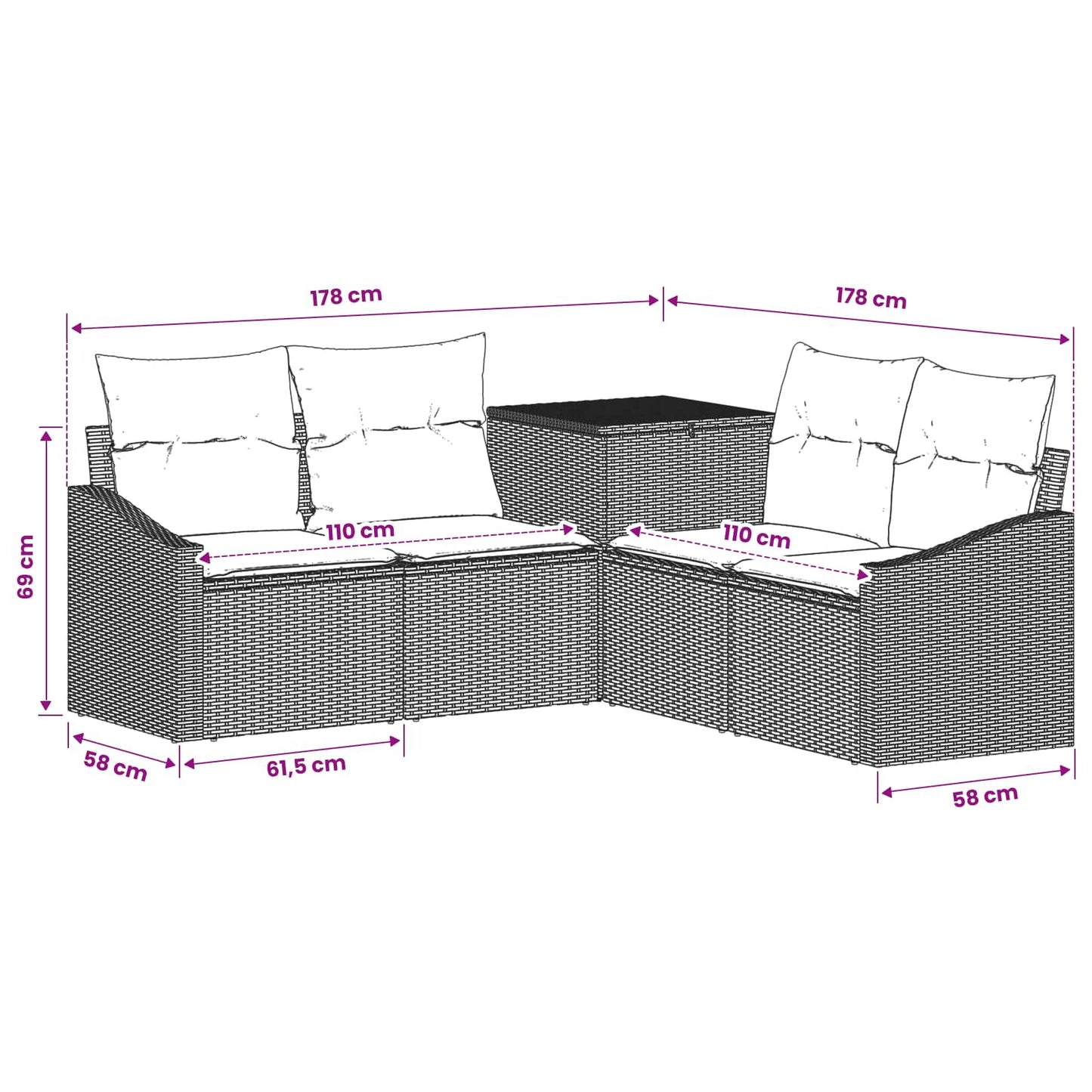 Set di divani 5 pz Beige e Grigio Chiaro | homemem39