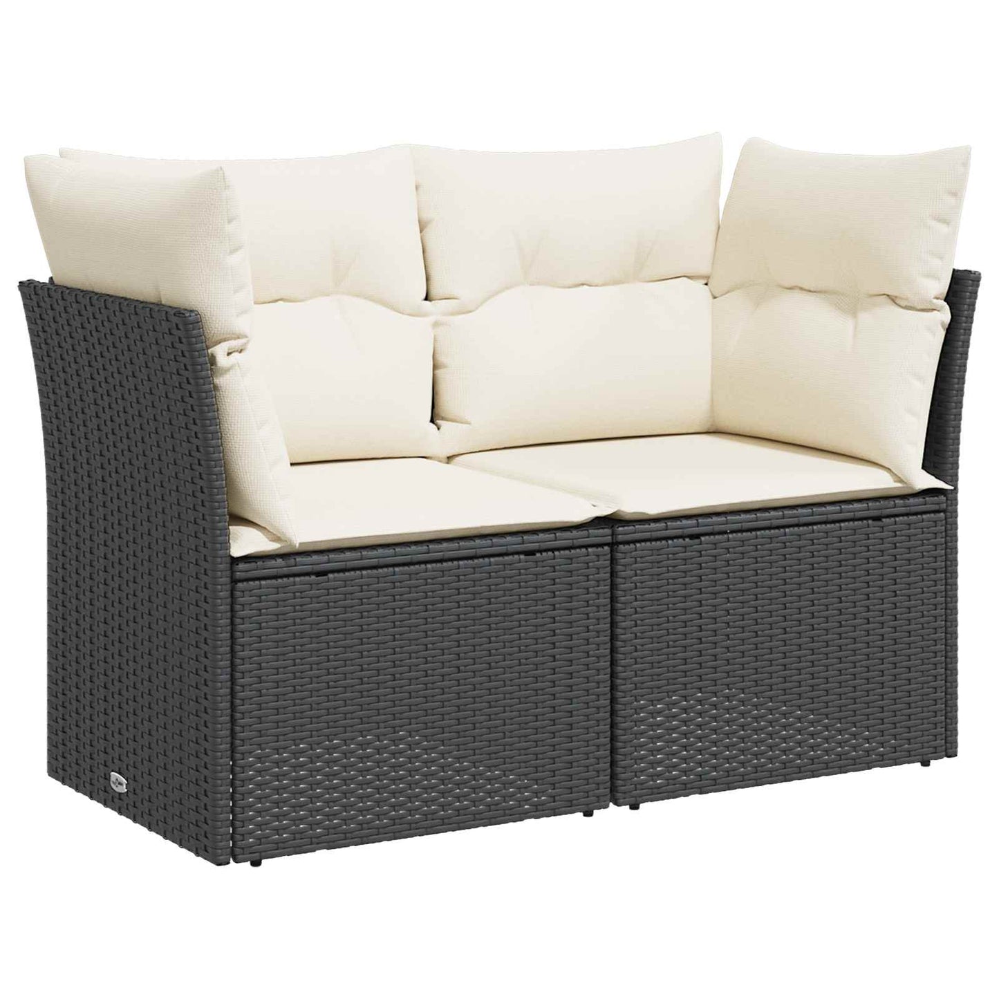 Set di divani 5 pz Nero e Bianco Crema | homemem39