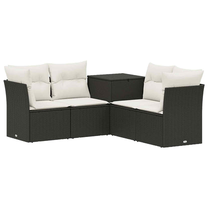 Set di divani 5 pz Nero e Bianco Crema | homemem39