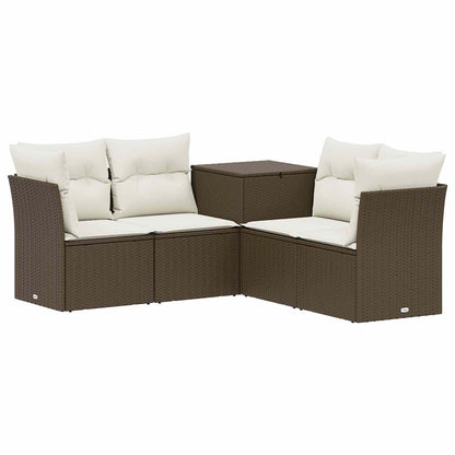 Set di divani 5 pz Marrone e Bianco Crema | homemem39