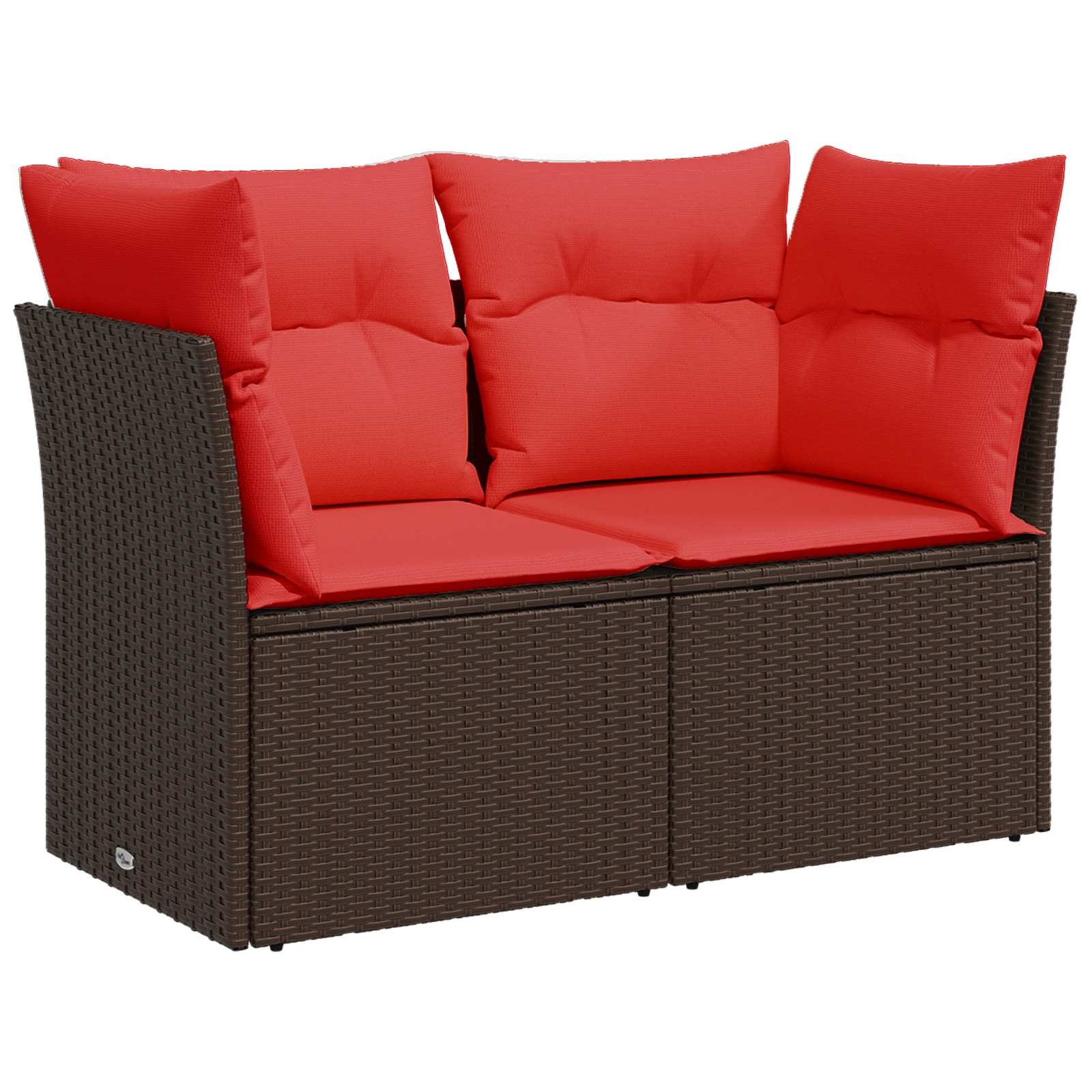 Set di divani 5 pz Marrone e Rosso Rattan sintetico e Acciaio | homemem39
