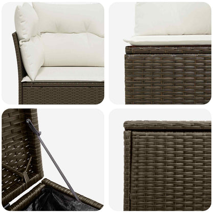 Set di divani 5 pz Marrone e Bianco Crema | homemem39