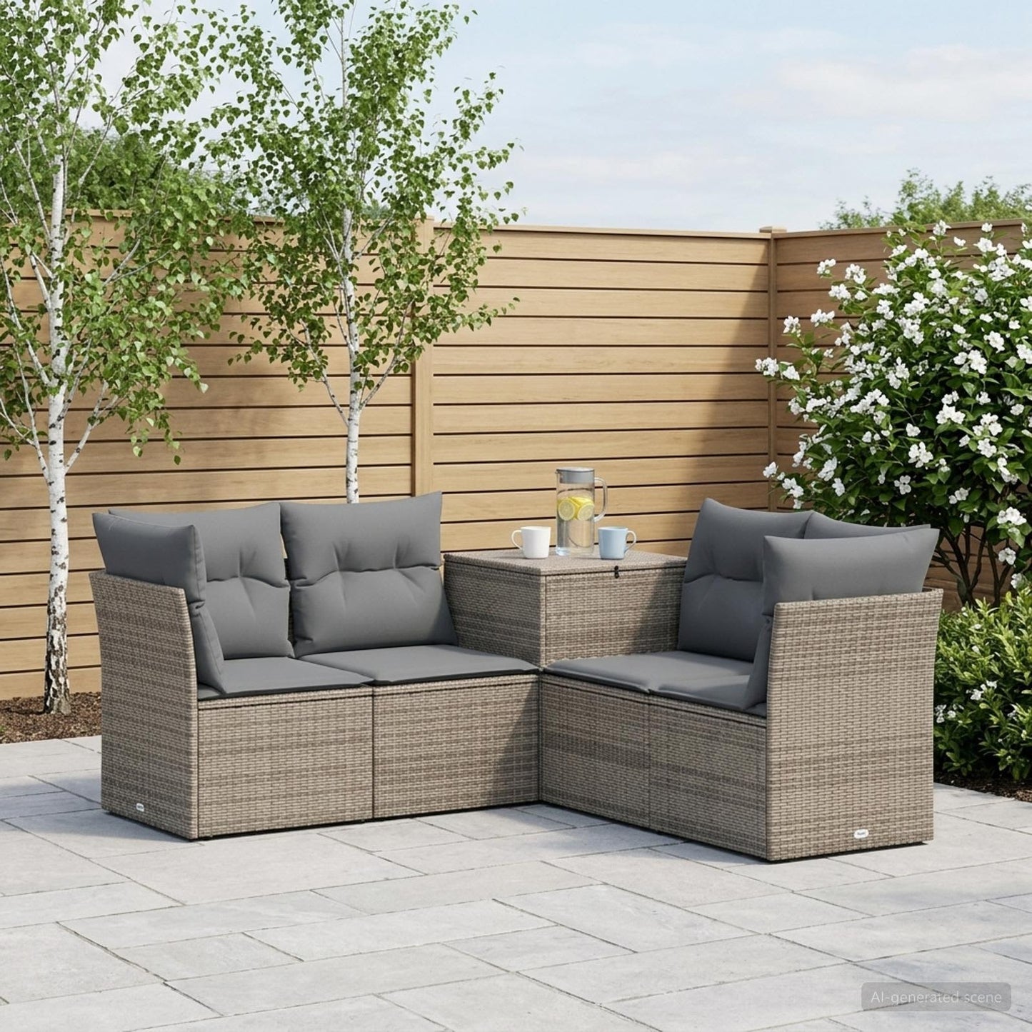 Set di divani 5 pz Grigio e Grigio Scuro | homemem39