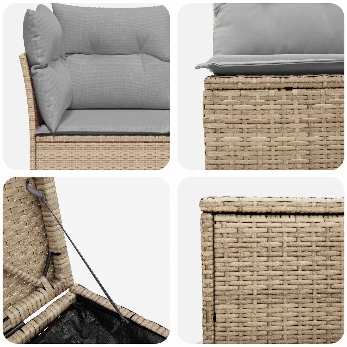 Set di divani 5 pz Beige e Grigio Chiaro | homemem39