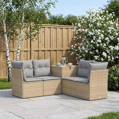 Set di divani 5 pz Beige e Grigio Chiaro