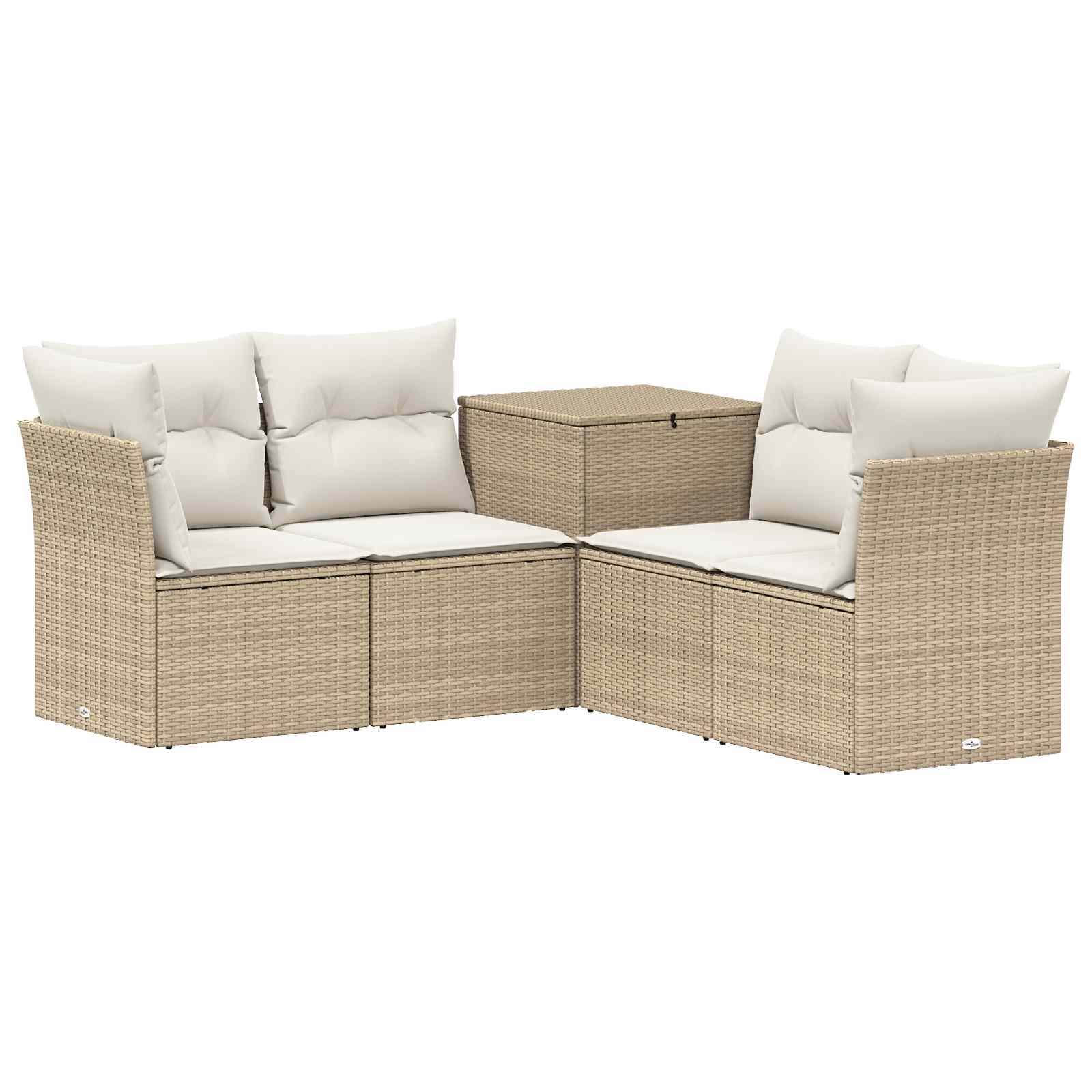 Set di divani 5 pz Beige e Bianco Crema | homemem39