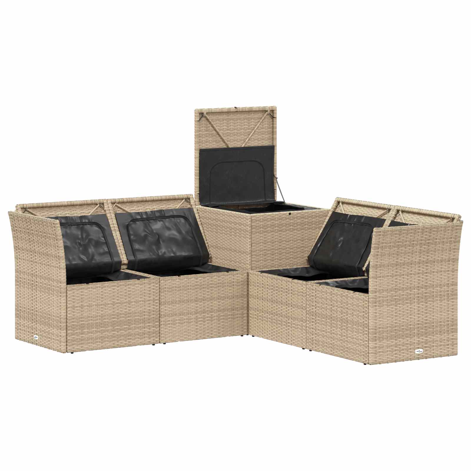 Set di divani 5 pz Beige e Bianco Crema | homemem39