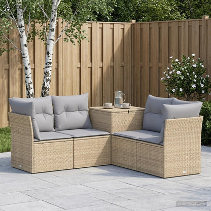 Set di divani 5 pz Beige e Grigio Chiaro
