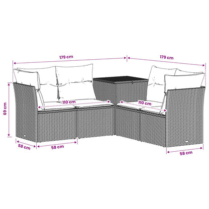 Set di divani 5 pz Beige e Grigio Chiaro | homemem39