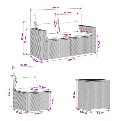 Set di divani 5 pz Beige e Bianco Crema | homemem39